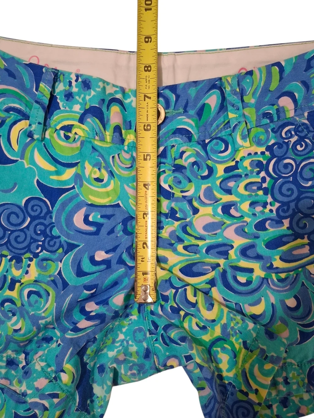 Lilly Pulitzer Callahan Lilly's Lagoon Print Flat Front Low Rise Shorts Size 0